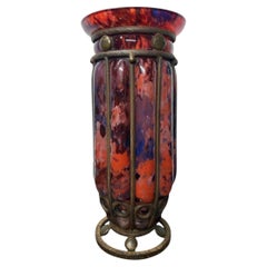 André Delatte Art Deco Glass Vase, Nancy, France, circa 1920