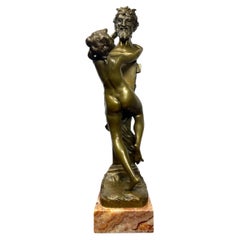 French Neoclassical Bronze Sculpture of a Bacchus Satyr, Circa 1900