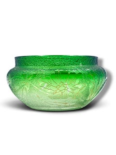 Scatola antica in cristallo e argento in stile Art Nouveau francese, 1900 circa
