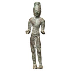 Buddha o Bodhisattva Prakhon Chai in bronzo massiccio del VII/IX secolo - 9688
