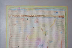 Natkin: Abstrakte Komposition aus Textil und bemalter Leinwand – 9357