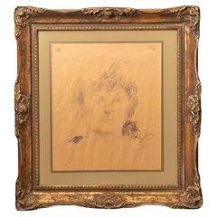 Robert Natkin Portrait of a Young Woman 1964 Pencil Drawing - 10920
