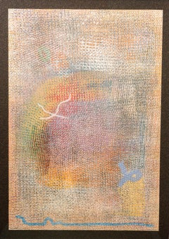 Pittura astratta con texture a griglia stratificata e forme multicolori - 10923