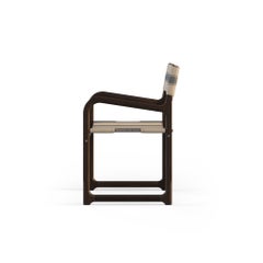 Iroko Wood Torii Dinig Chair for Outdoor With Waterproof Fabrics
