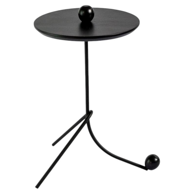 Table d'appoint Matt en bois naturel et acier au carbone