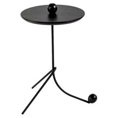 Table d'appoint Matt en bois naturel et acier au carbone