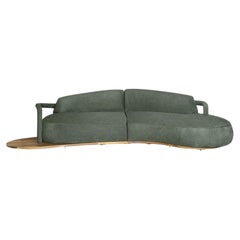 "Felicità'" Organic Sofa Outdoor in Bouclé Aluminum and Teka Wood