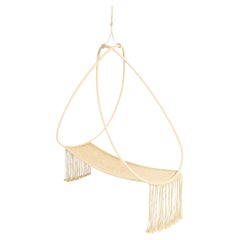 "Pearl" Hanging Swing Chair Aluminium Naval Rope 21st Century Off-white
