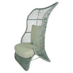 "Bendita" Armchair in Aluminum, Beige NavalRope Handmade