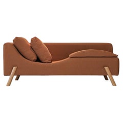 "Flag" Canapé moderne et chaise Longue, Divan en tissu tricoté, pieds en Wood 2100