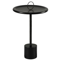 "Pinot Noir" Side Table in Natural Wood and Carbon Steel