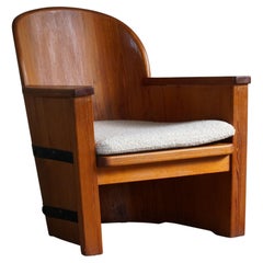 Swedish Modern Armchair in Pine, Attributed Axel Einar Hjorth for Åby Furniture