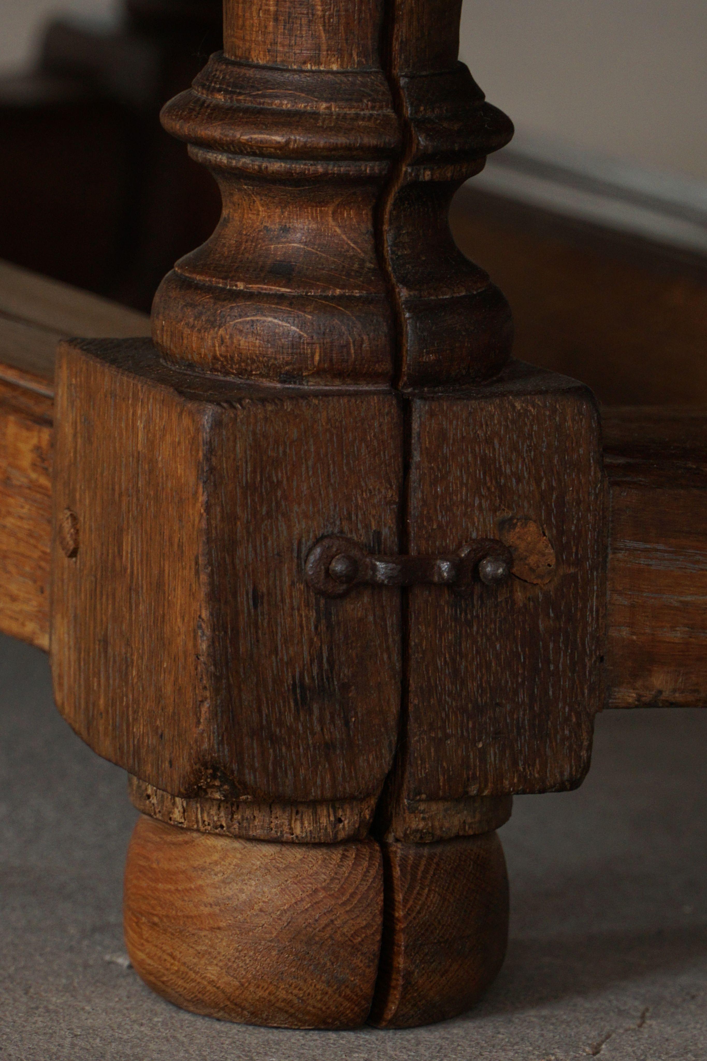 Antique Baroque Drop-Leaf Table in Oak, Danish Cabinetmaker, 19th Century For Sale 8