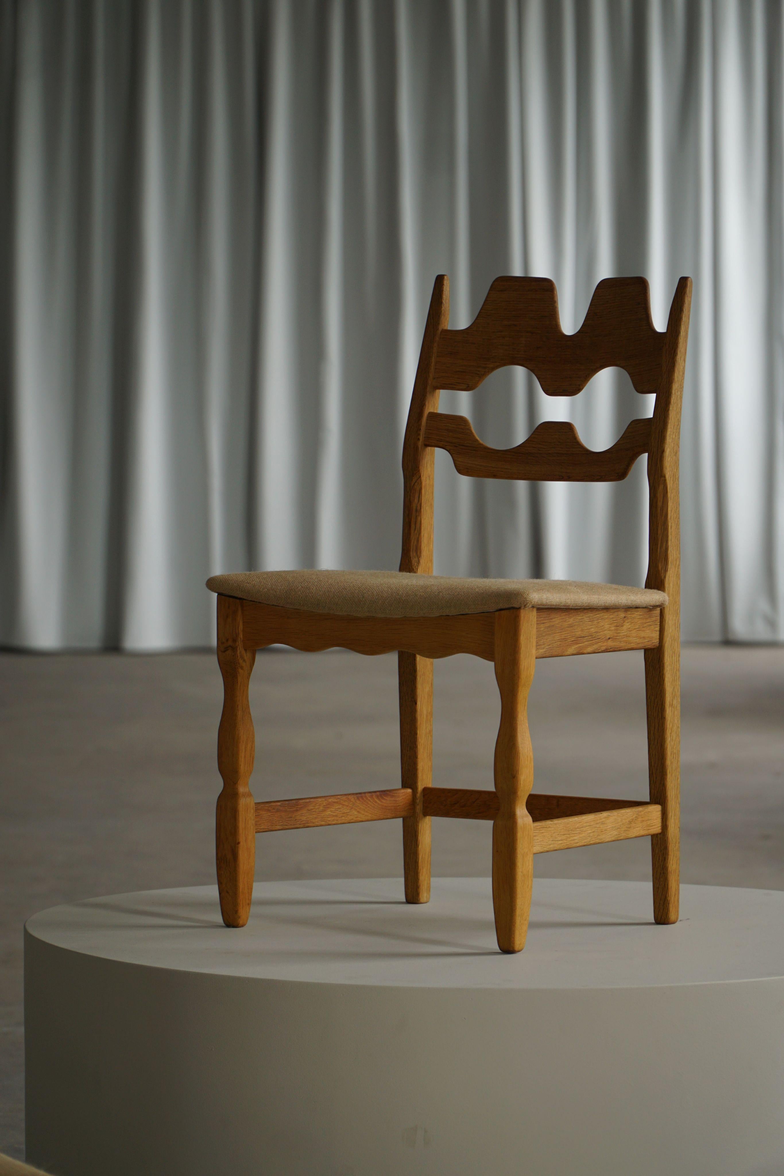Henning Kjærnulf, Set di 6 sedie, Oak e Assia, metà del secolo scorso, anni '60 in vendita 5