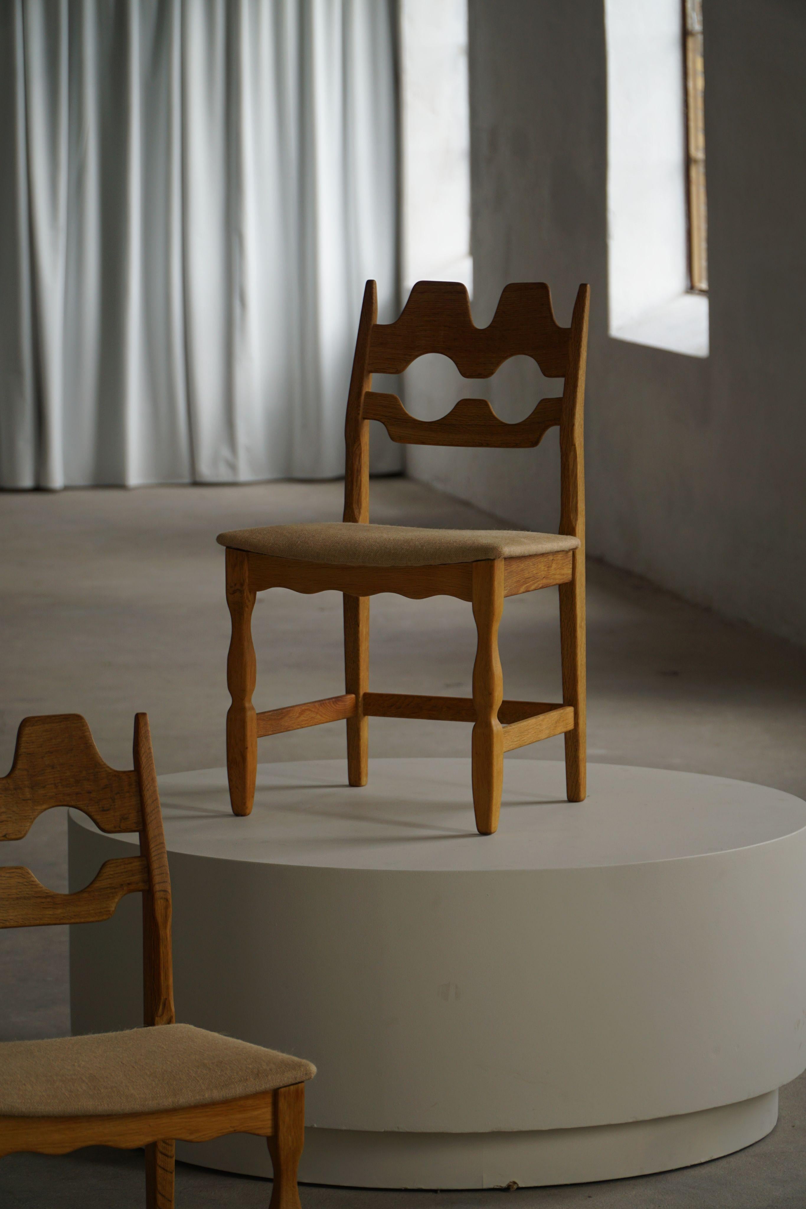 Henning Kjærnulf, Set di 6 sedie, Oak e Assia, metà del secolo scorso, anni '60 in vendita 6