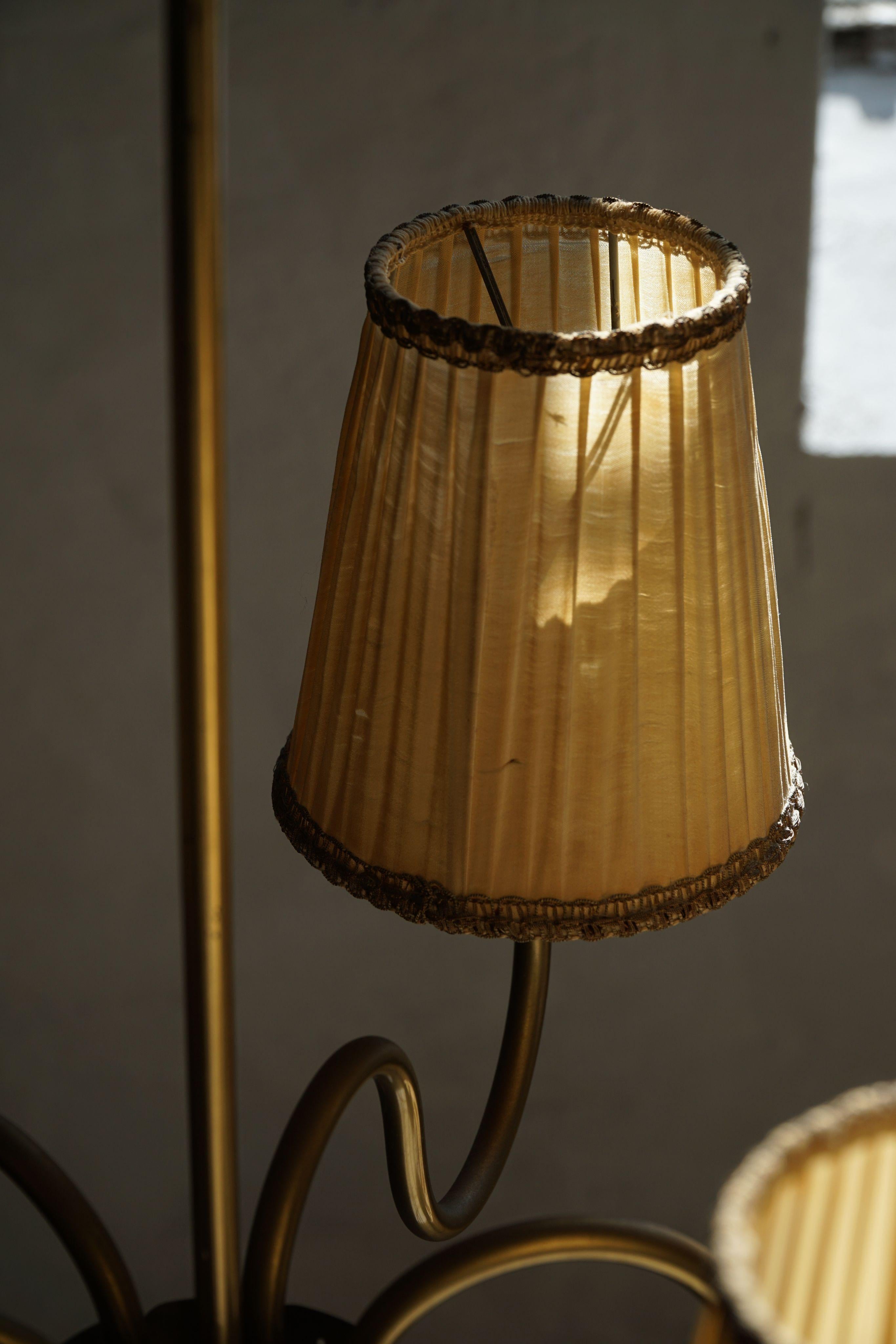 Lampadario svedese a 5 bracci, Mid Century Modern, Attr. Hans Bergström, anni '50 in vendita 5