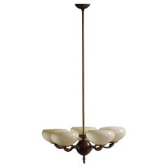 5 Arm Chandelier by Paavo Tynell, Model 1386/5 for Taito, Finland, 1930s