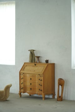 Mid 20th Century, Danish Modern Oak Drop‑Front Secretary Desk / Bureau, 1960s