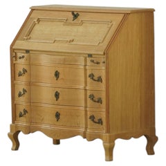 Mid 20th Century, Danish Modern Oak Drop‑Front Secretary Desk / Bureau, 1960s