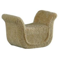 Otto Schulz for Boet, Stool Reupholstered in Lambswool, Swedish Modern, 1930s