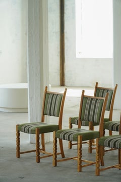Danish Mid Century Modern, Set of 6 Henning Kjærnulf Oak Dining Chairs, 1960s
