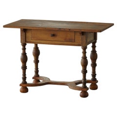 Tavolino / scrivania danese in rovere in stile barocco antico, fine del XVIII secolo