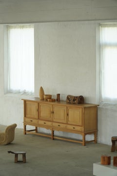 Danish Mid Century, Low Modern Sideboard in Oak, Henning Kjærnulf, 1960s