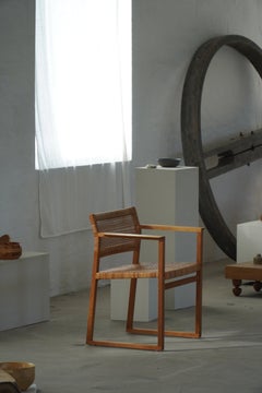 Børge Mogensen BM62 Armchair in Oak & Woven Cane, Danish Mid Century, 1958