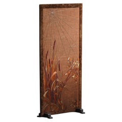Scandinavian Mid-Century Modern Embroidered Textile Room Divider, 1950s