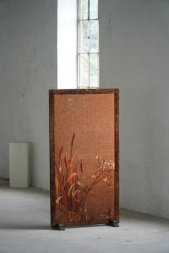 Scandinavian Mid-Century Modern Embroidered Textile Room Divider, 1950s