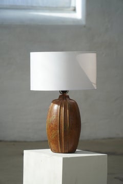 Arne Bang, Ceramic Table Lamp no 172, Own Studio, Danish Art Deco, 1940s