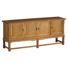 Niedriges modernes Sideboard aus Eiche, dänischer Tischler, Mid-Century, 1960er Jahre