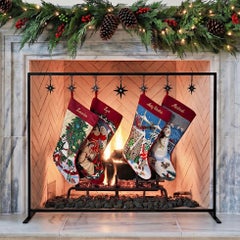 Celeste Holiday Stocking Holder, Hand-Made Iron, Aged Gold Finish, USA