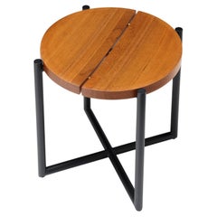 Ten10 Stool w/ Solid Plank Oiled Teak Top & Stainless Steel Base 18 "H / In Stock