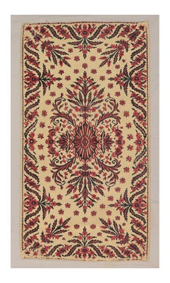 Antikes türkisches, osmanisches, beigefarbenes Textil mit Hintergrund, 19. Jahrhundert