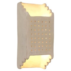 Contemporary Organic Modern Moroccan Handmade Terracotta White Ceramic Wall Lamp