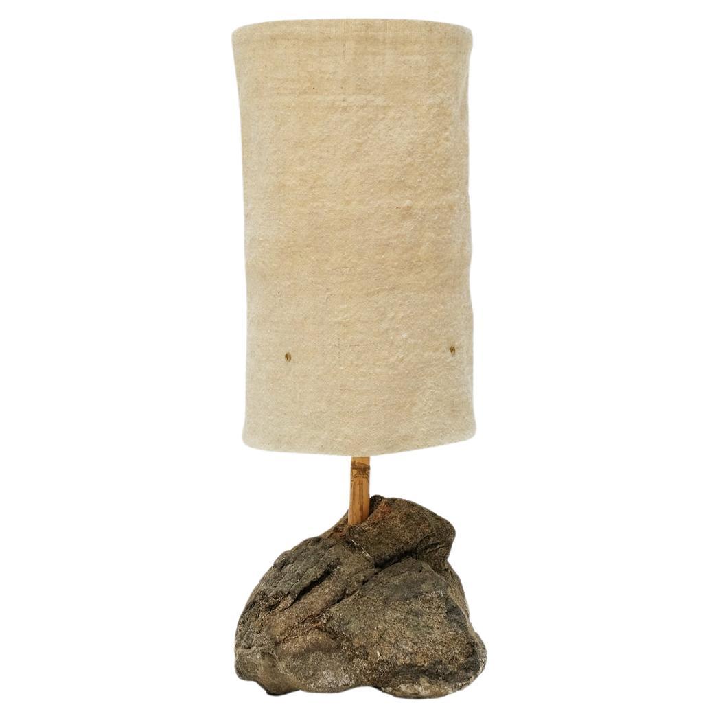 Hjra Table Lamp Large, Handspun, Handwoven wool Lampshade, Made of Rock & Reed For Sale