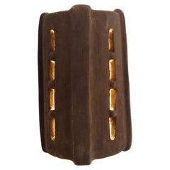 Contemporary Organic Modern Moroccan Handmade Terracotta Brown Ceramic Wall Lamp