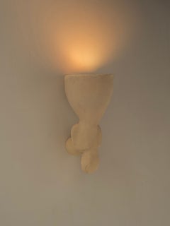 Contemporary Organic Modern Moroccan Handmade Terracotta White Ceramic Wall Lamp