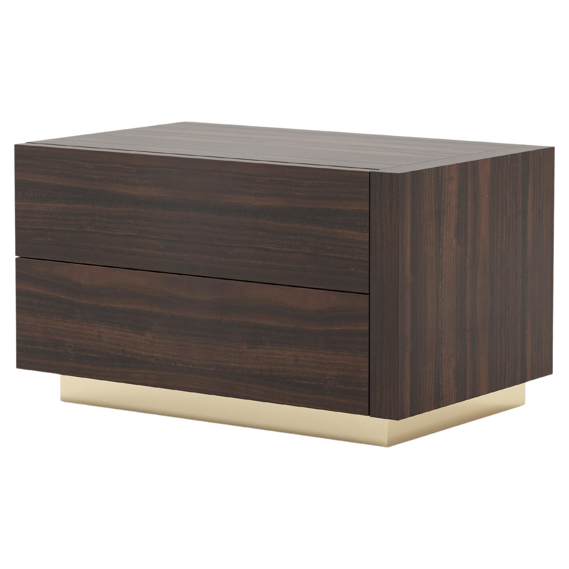 21st Century bedside table, fully customisable with metallic base by Laskasas For Sale