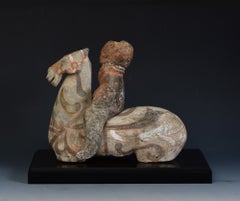 Han Dynasty, Antique Chinese Painted Pottery Horse and Rider with Oxford TL Test