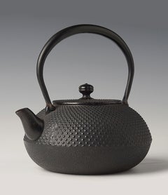 Mid-20th Century, Showa, Japanese Steel Teapot with Artist Sign