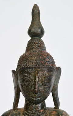 17th Century, Shan, Antique Burmese Bronze Seated Buddha