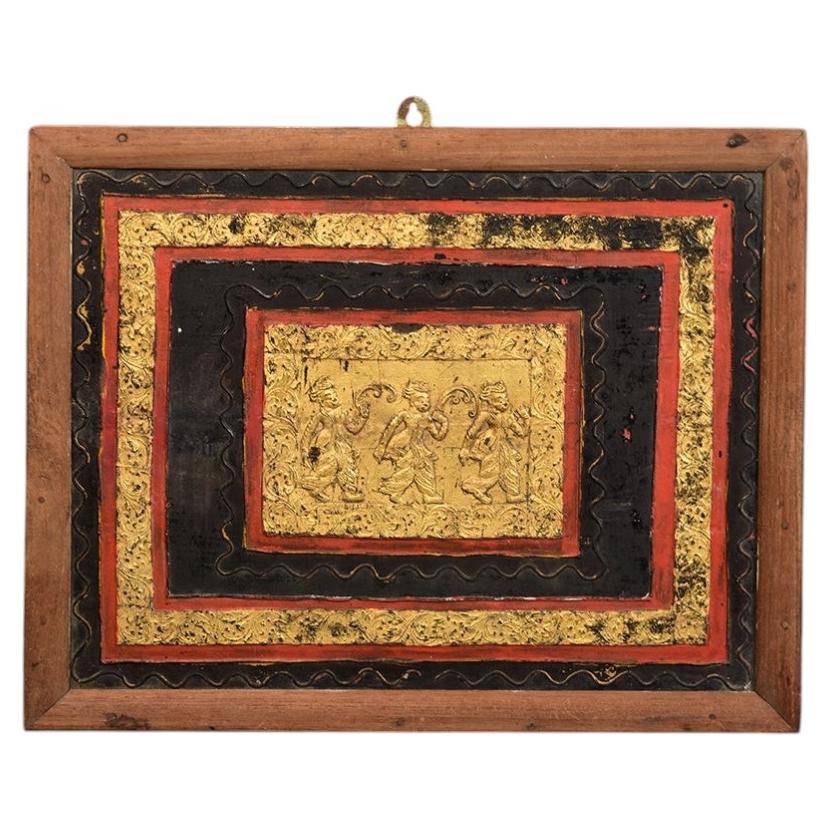 19th Century, Mandalay, Antique Burmese Wood Carving Panel For Sale