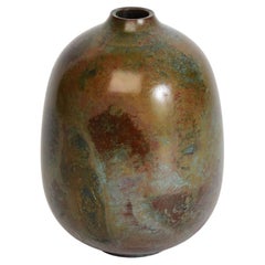 Début du 20e siècle, Showa, Vase en bronze japonais avec signe de l'artiste
