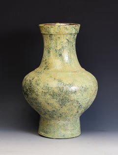 Dinastia Han, antico vaso cinese in ceramica smaltata verde con test TL di Oxford