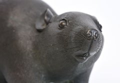 XIX secolo, periodo Meiji, antico animale giapponese in bronzo: ratto / topo