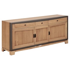 3 Doors Contemporary Sideboard in Oak, 100% Made in France