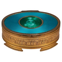 19th Century French Gilt Bronze and Guilloché Enamel Portrait Box
