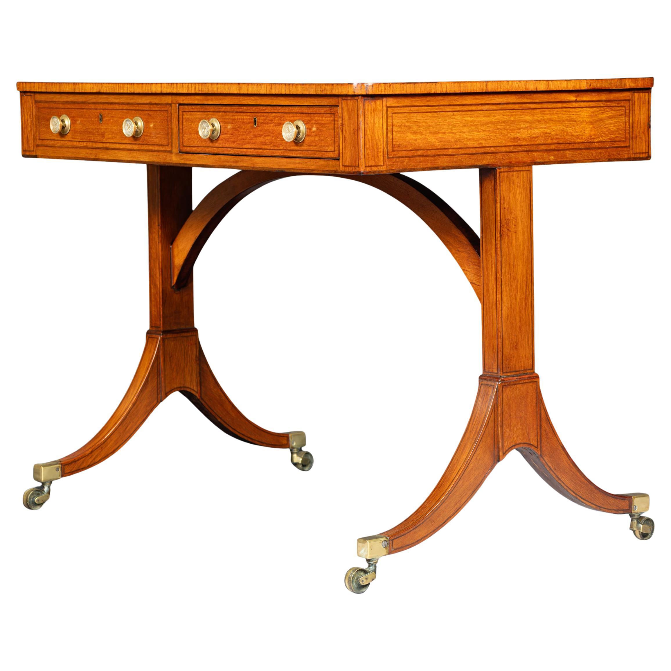Early 19th Century English Regency Writing Table /  Library Table